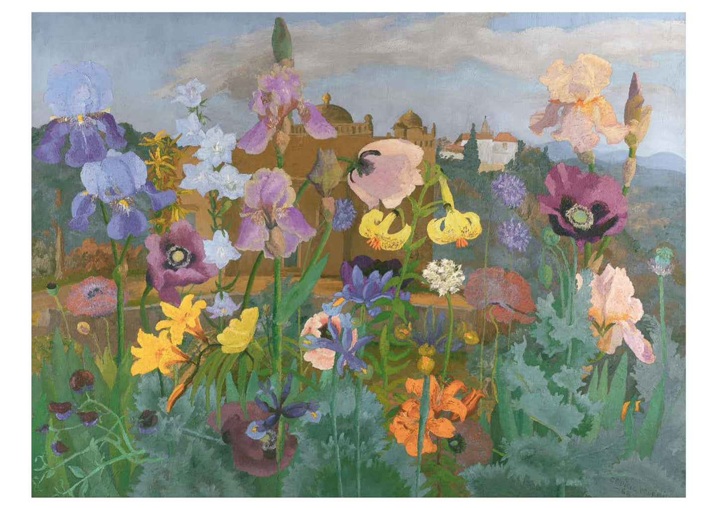 Cedric Morris - Flowers in a Portuguese Landscape Print