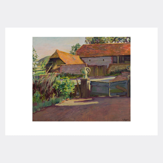 The Barns from the Garden Print