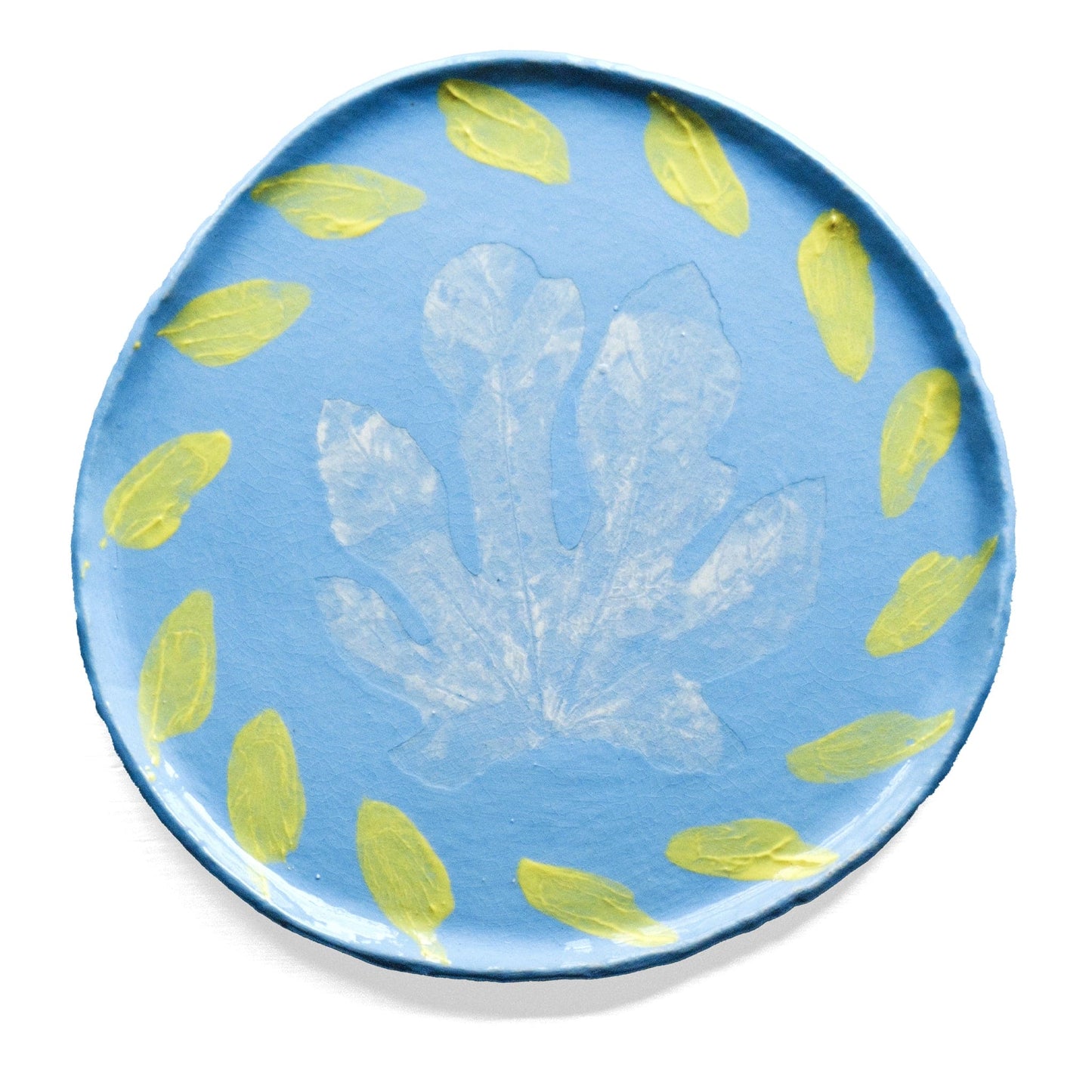 Gary Edwards - Fig Leaf Plate Yellow / Blue