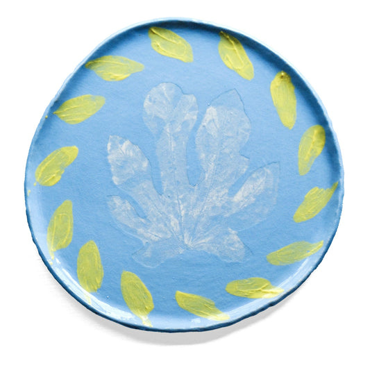Gary Edwards - Fig Leaf Plate Yellow / Blue
