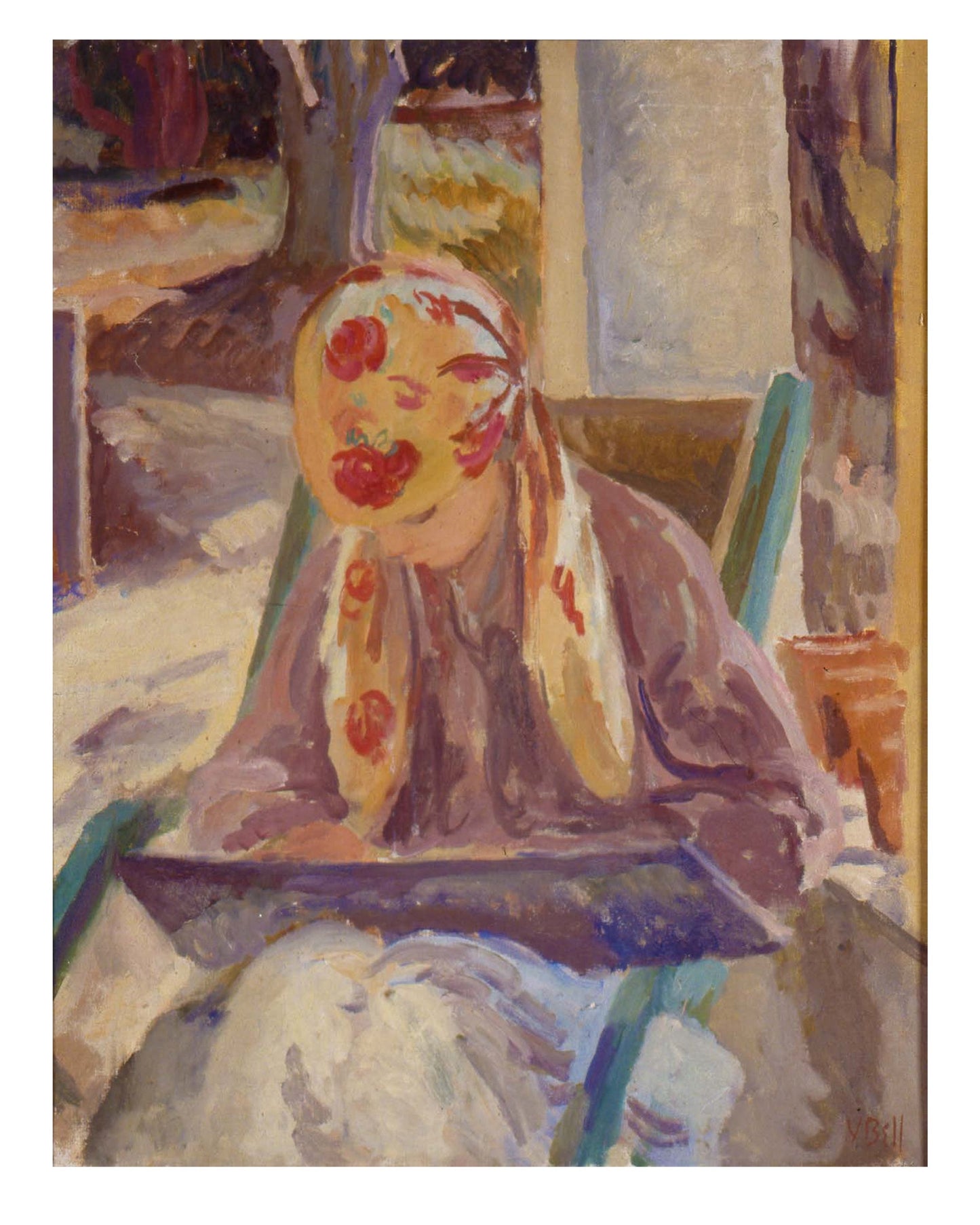 A Girl Drawing Print