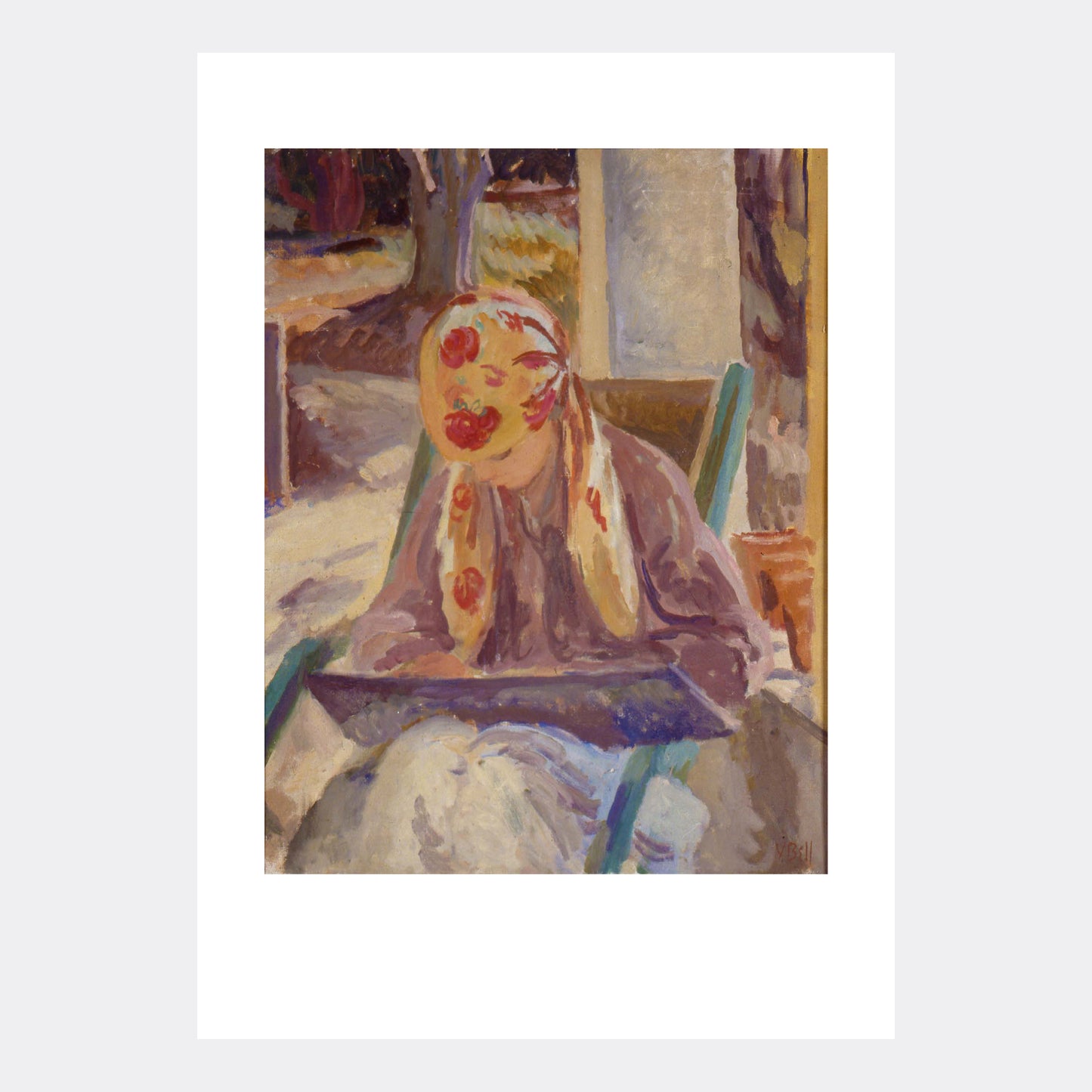 A Girl Drawing Print