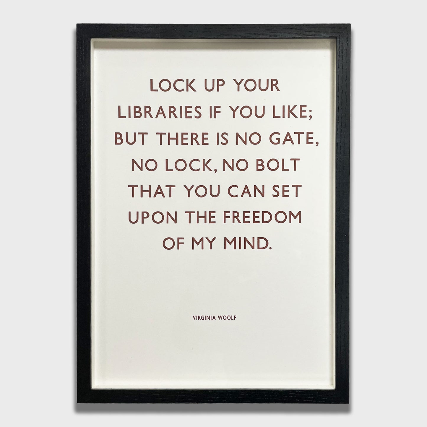 Framed Virginia Woolf Letterpress