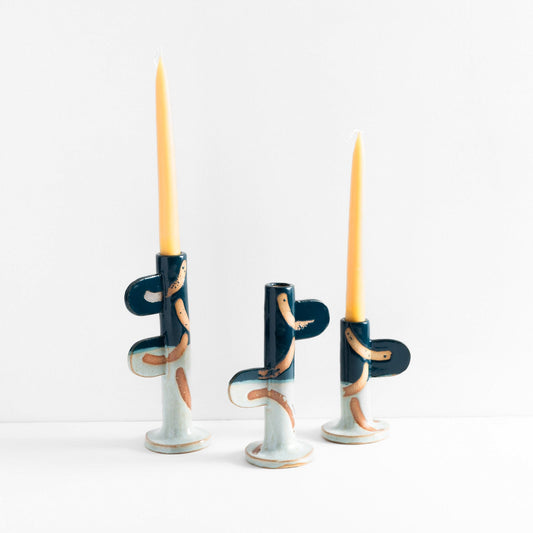 Green Candlestick Holder