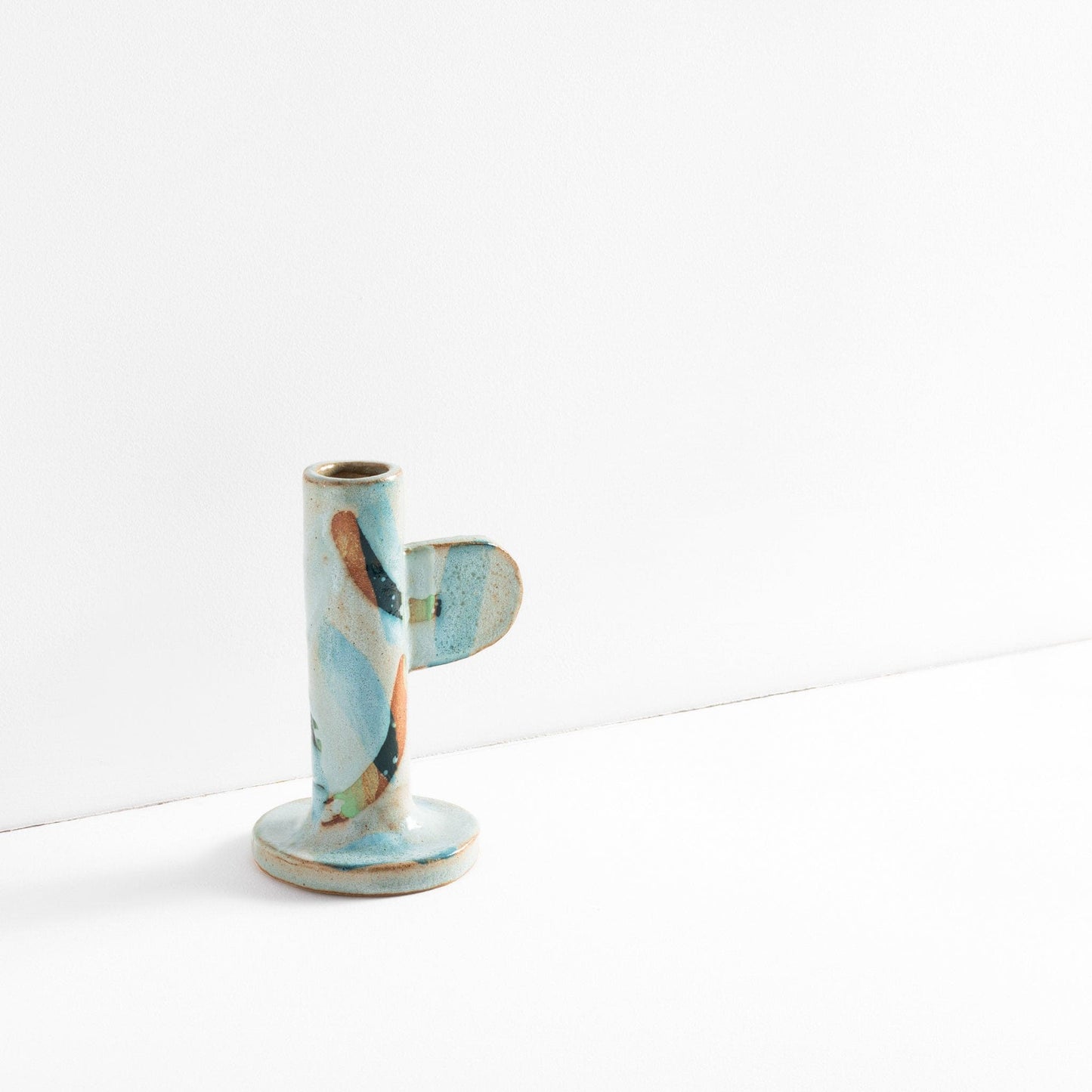 Teal Candlestick Holder