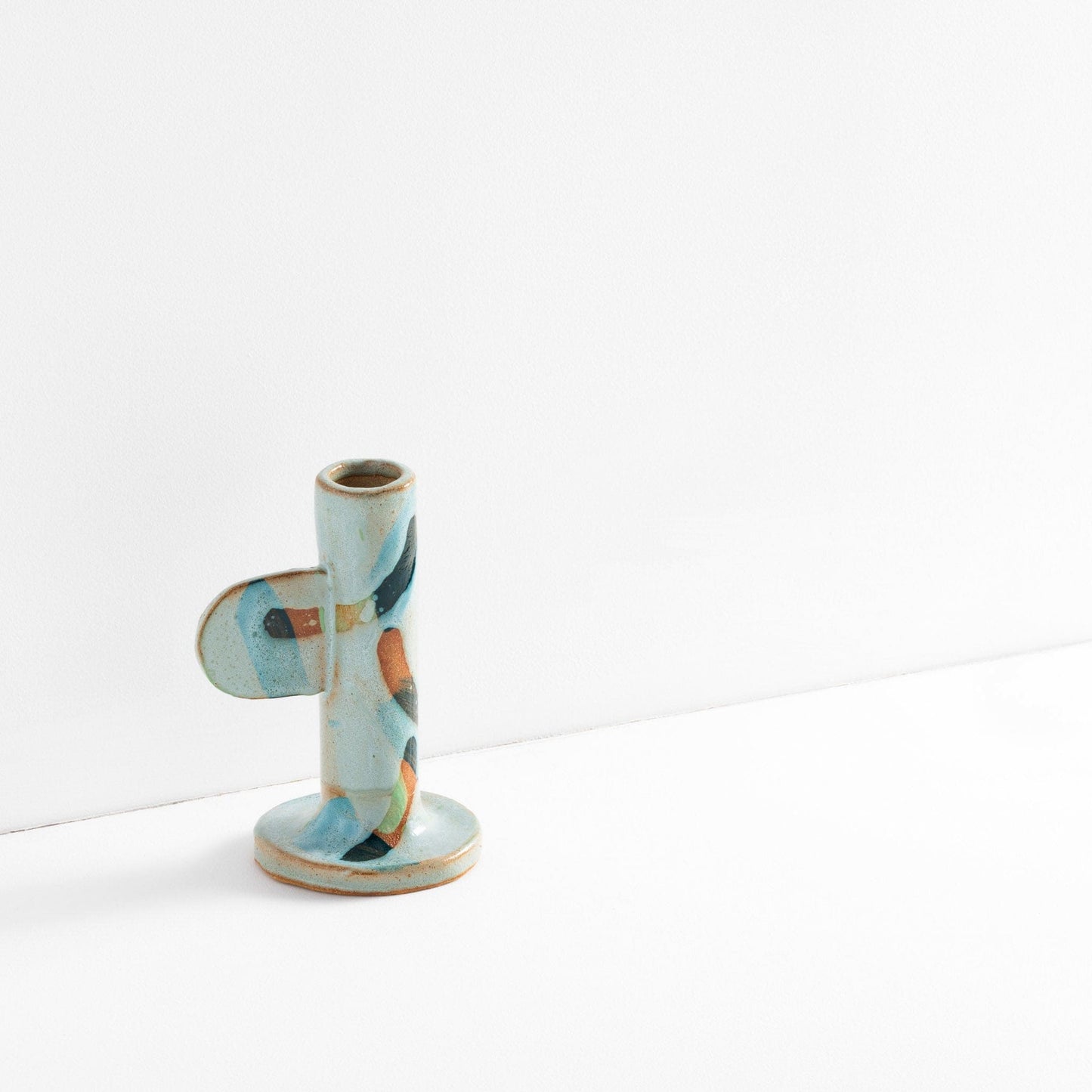 Teal Candlestick Holder