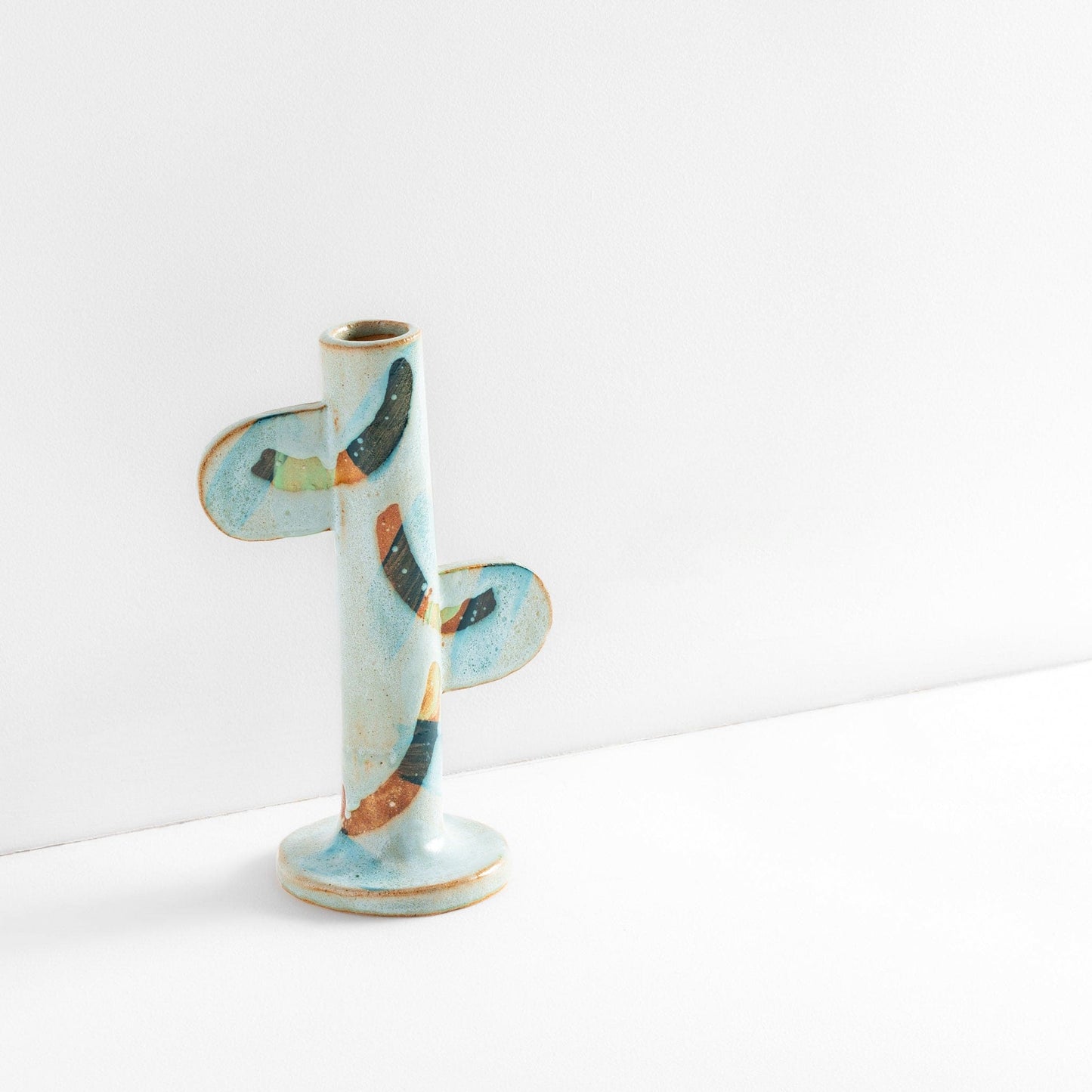 Teal Candlestick Holder