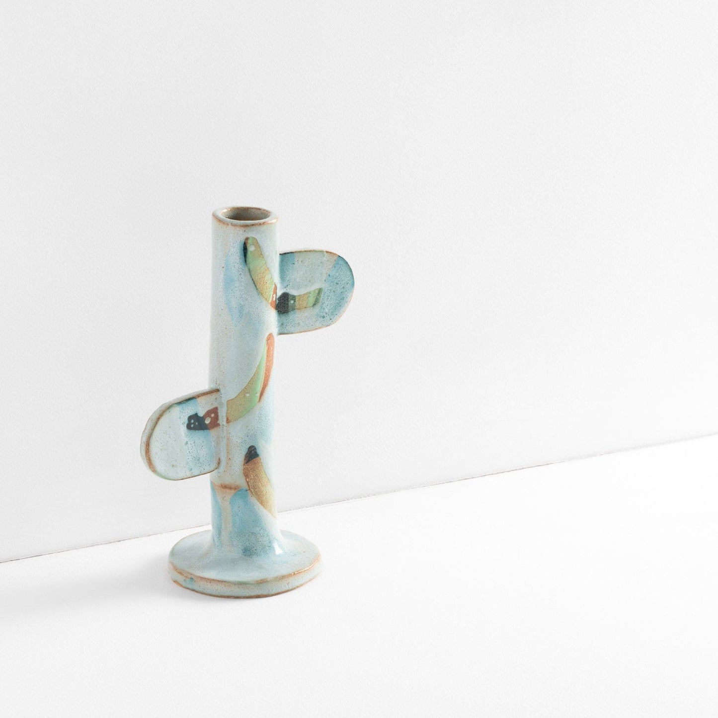 Teal Candlestick Holder