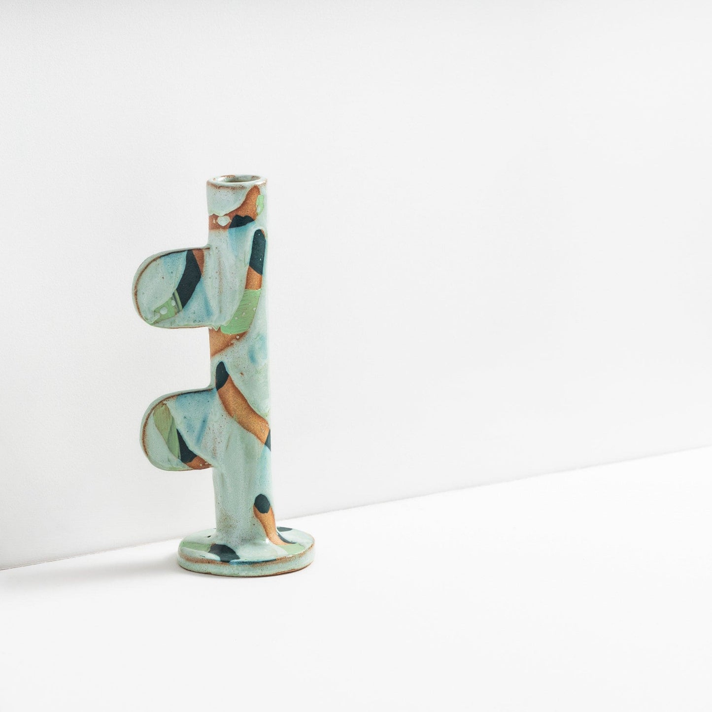 Teal Candlestick Holder