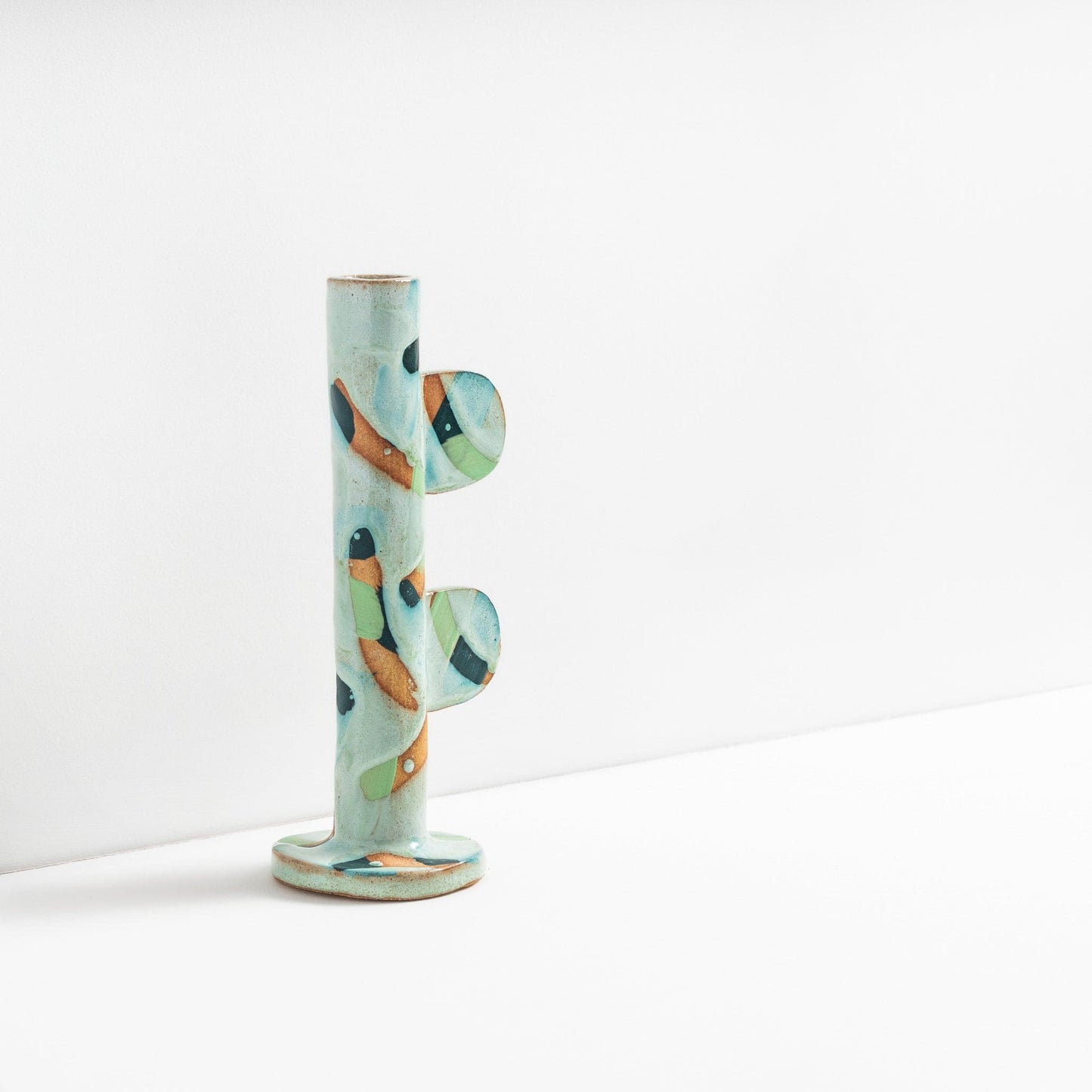 Teal Candlestick Holder