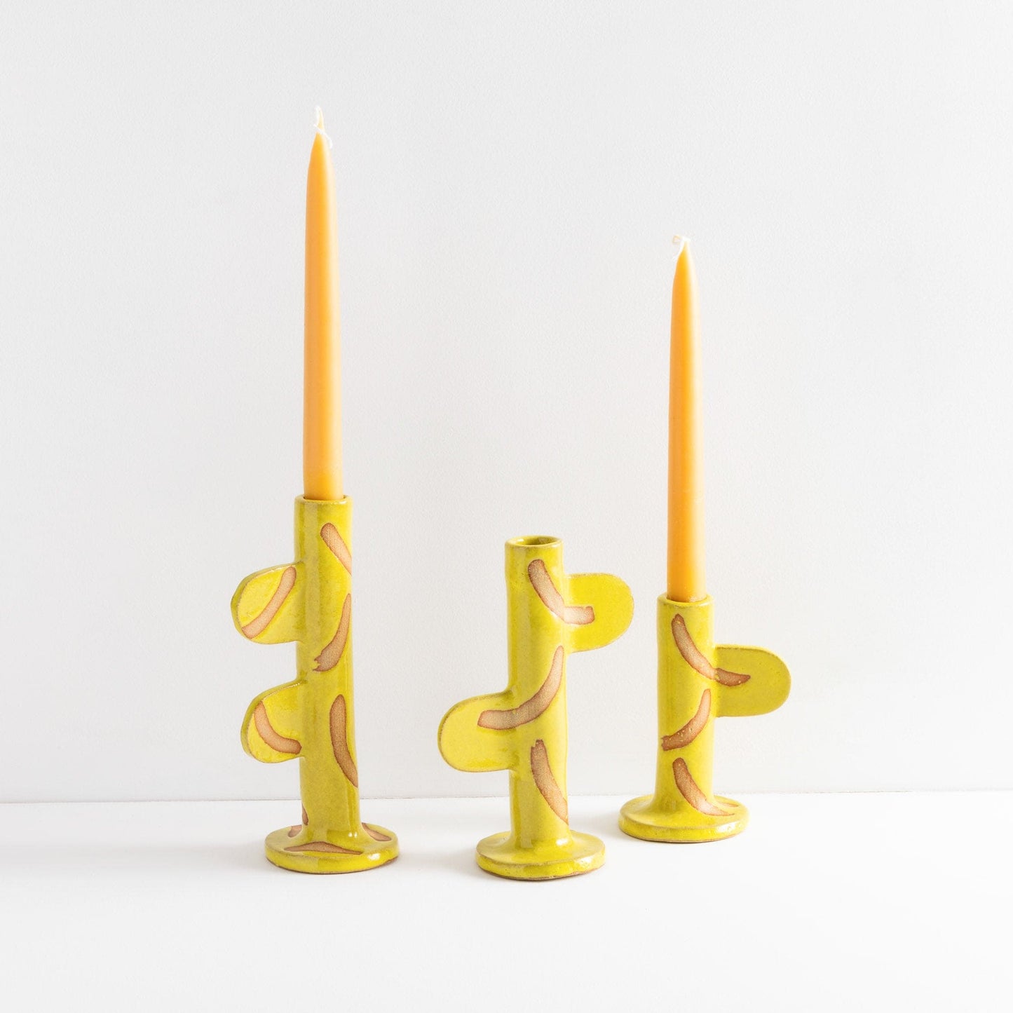 Yellow Candlestick Holder