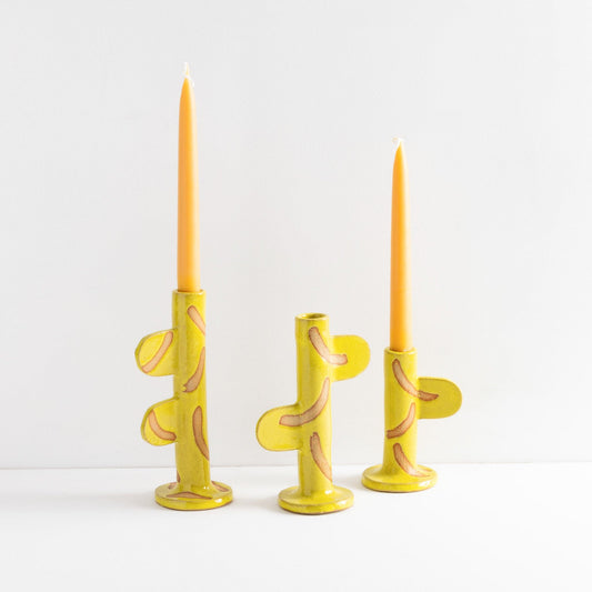 Yellow Candlestick Holder