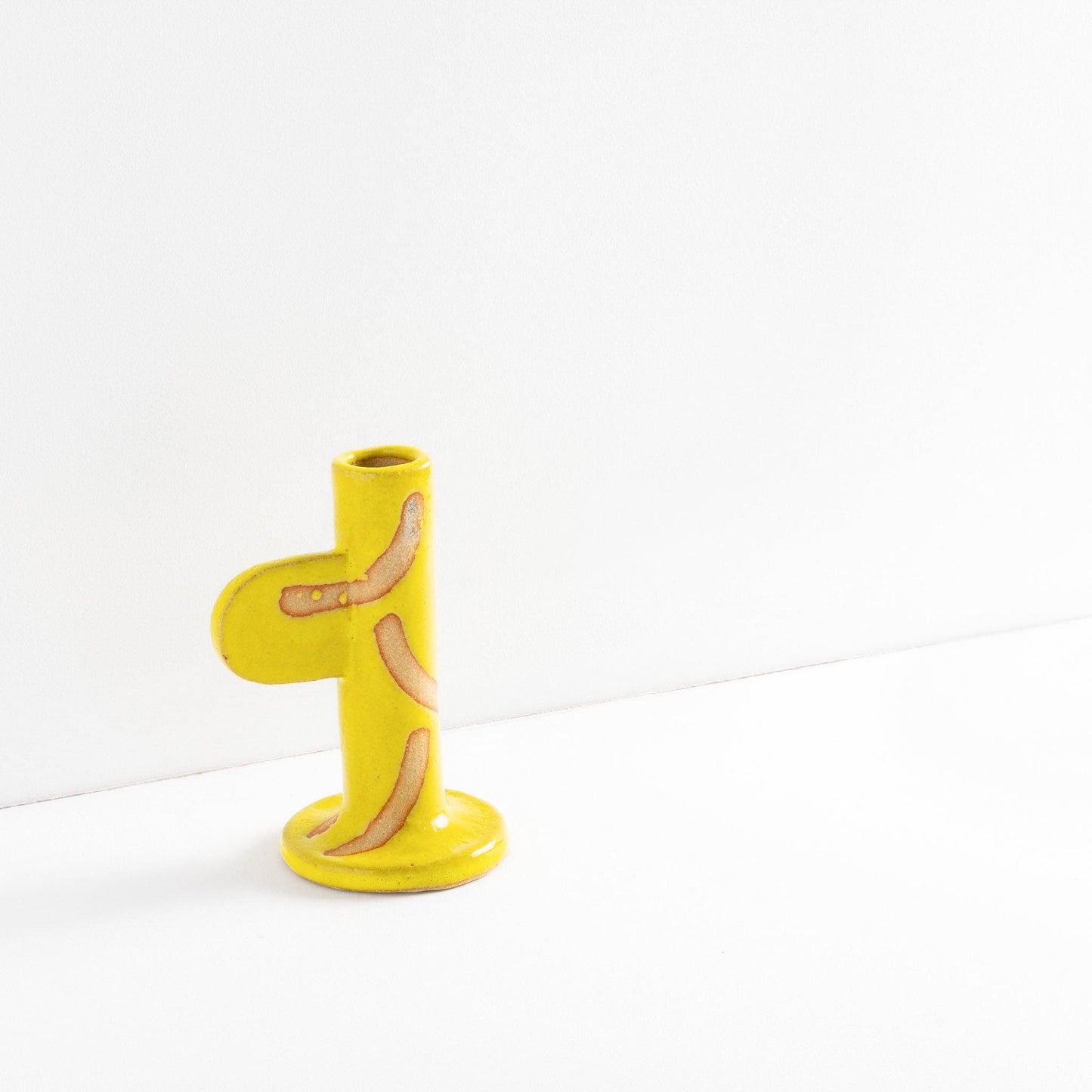 Yellow Candlestick Holder