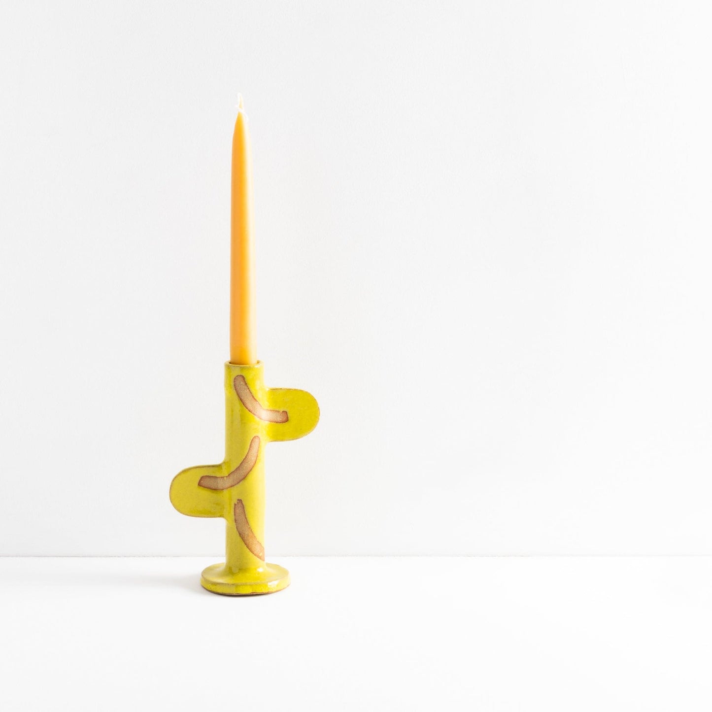 Yellow Candlestick Holder