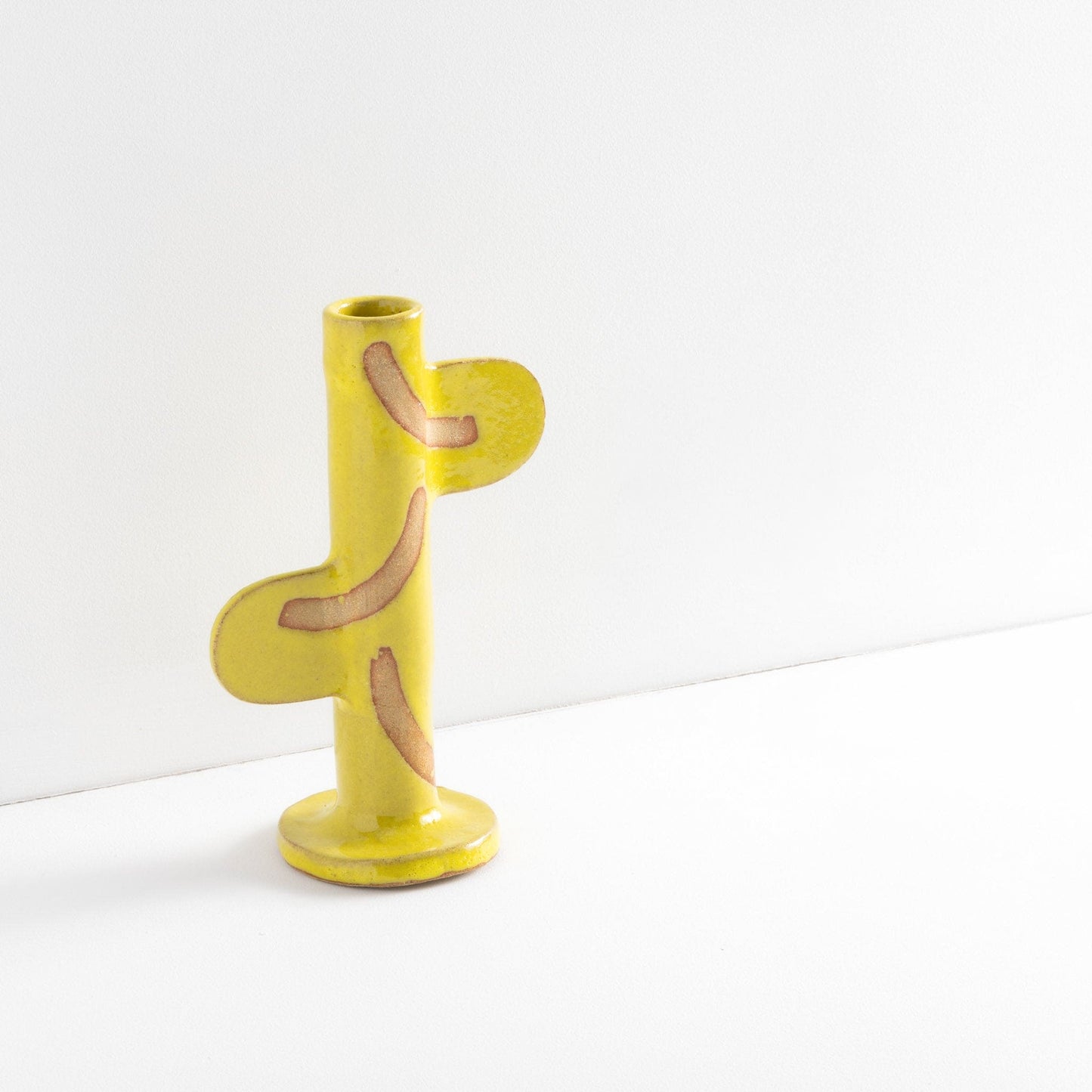 Yellow Candlestick Holder