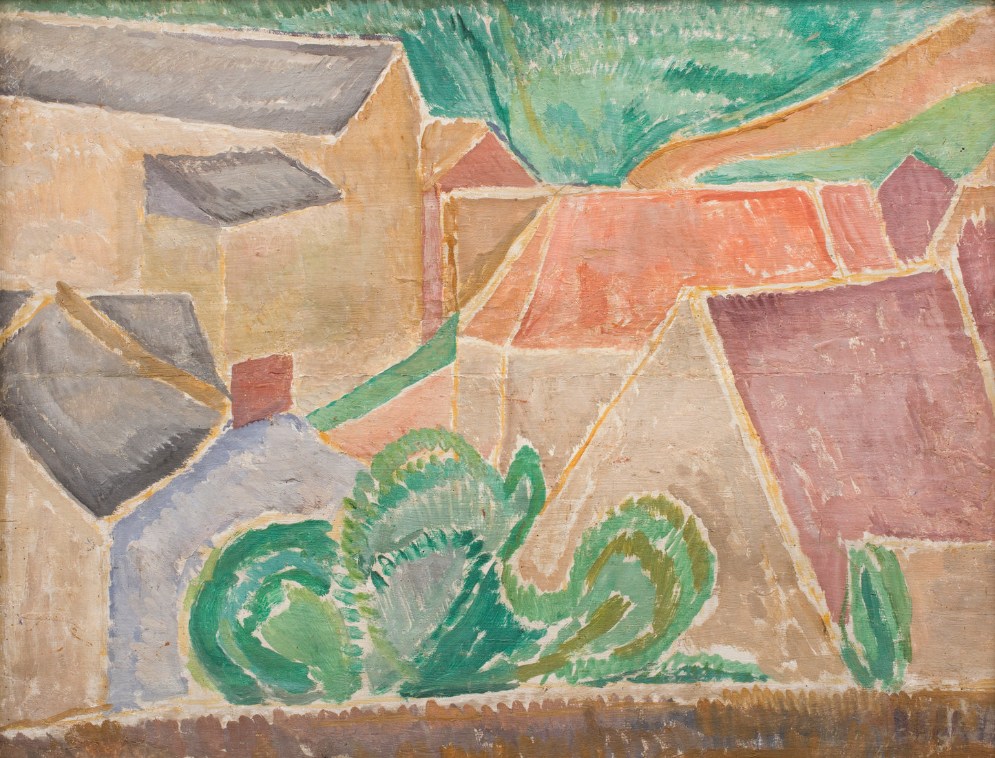 Landscape with Buildings Postcard