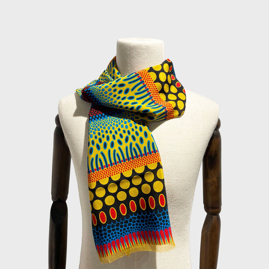 Cressida Bell Silk Scarf -Tropical Spot Yellow