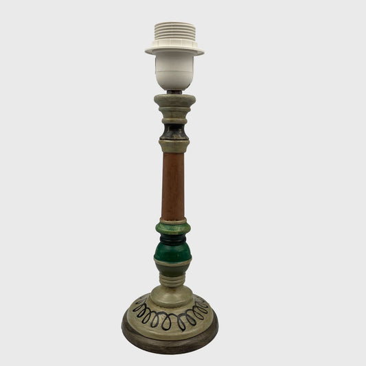 Hand Painted Lamp Base - Green