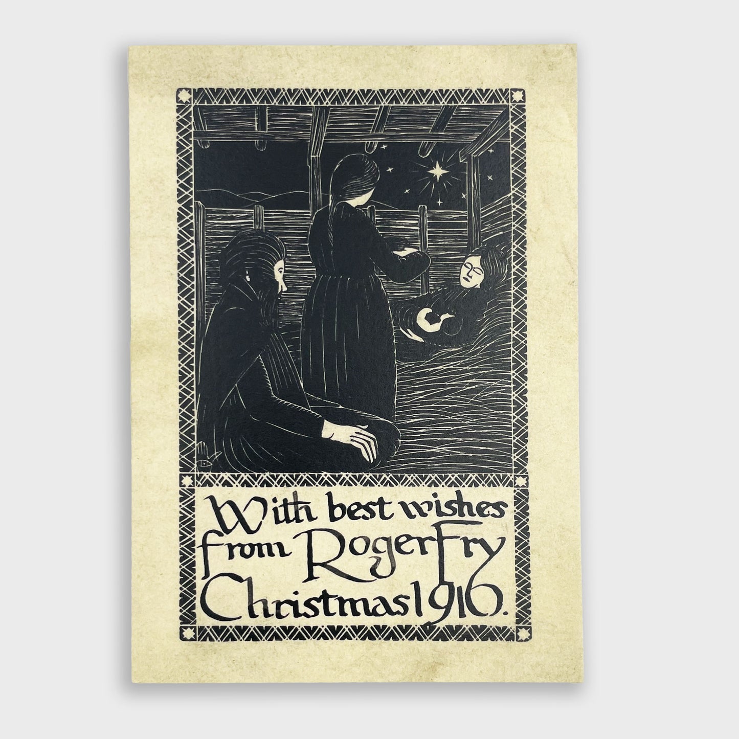 Roger Fry Christmas Card by Eric Gill